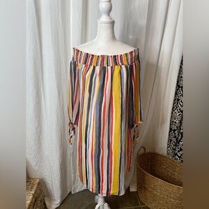 Better Be Size L Dress Bodycon Knit Sweater Ribbed Sleeveless V Neck Front Slit